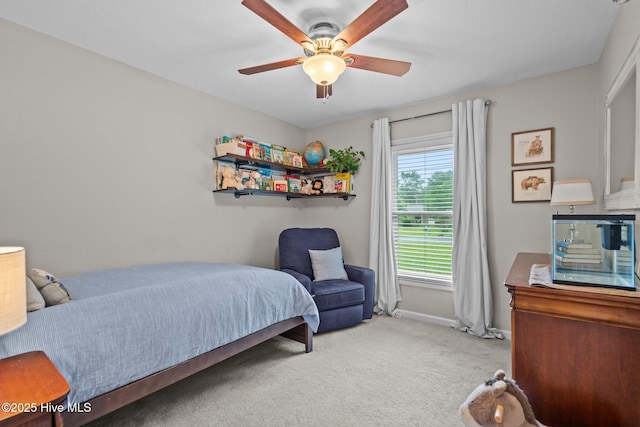 114 Mohican Trl, Wilmington, NC 28409 - bedroom featuring carpet flooring, baseboards, and a ceiling fan