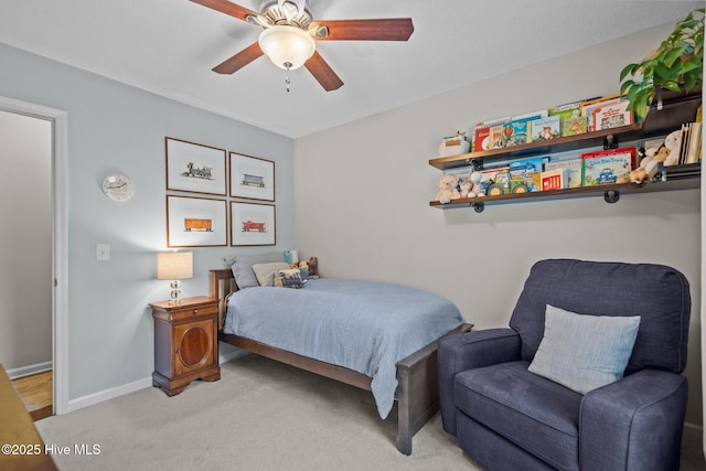 114 Mohican Trl, Wilmington, NC 28409 - carpeted bedroom featuring baseboards and a ceiling fan
