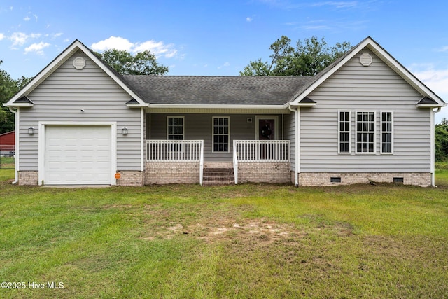 120 Ruby Rd, Goldsboro, NC 27534 - single story home with crawl space, covered porch, a shingled roof, and a front lawn