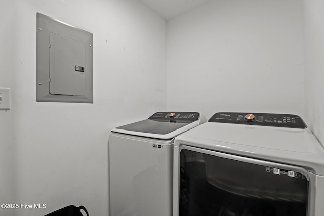 120 Ruby Rd, Goldsboro, NC 27534 - laundry area with electric panel and washer and clothes dryer
