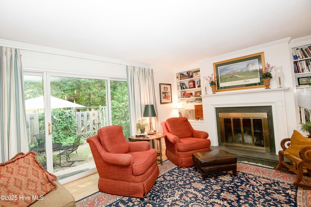 190 Palmetto Rd Unit 20, Pinehurst, NC 28374 - living room with a glass covered fireplace and ornamental molding
