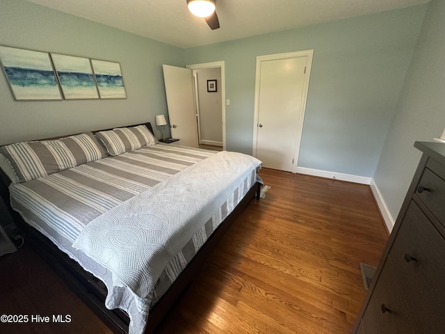 127 Deans Ln, Goldsboro, NC 27530 - bedroom featuring wood finished floors, baseboards, and a ceiling fan