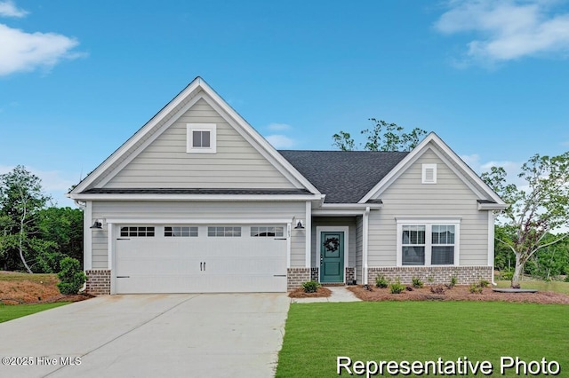 1458 Pinecroft Ln SE Unit 75, Bolivia, NC 28422 - view of front of property with brick siding, concrete driveway, and a front yard