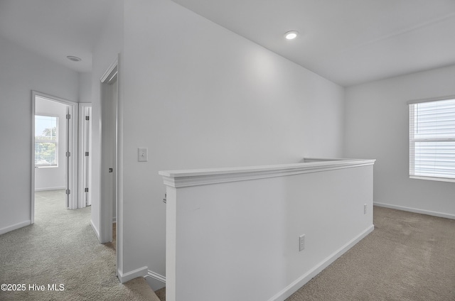 1617 Stanley St, Wilmington, NC 28401 - hall with carpet, an upstairs landing, baseboards, and recessed lighting