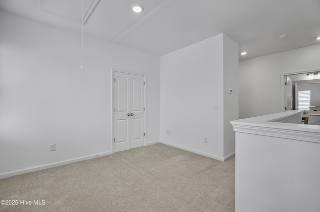 1617 Stanley St, Wilmington, NC 28401 - empty room with attic access, recessed lighting, light carpet, baseboards, and a smoke detector