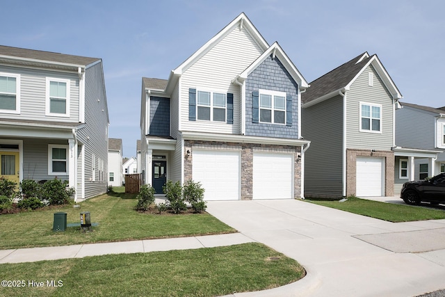 1617 Stanley St, Wilmington, NC 28401 - view of front of house featuring concrete driveway, a garage, and a front lawn