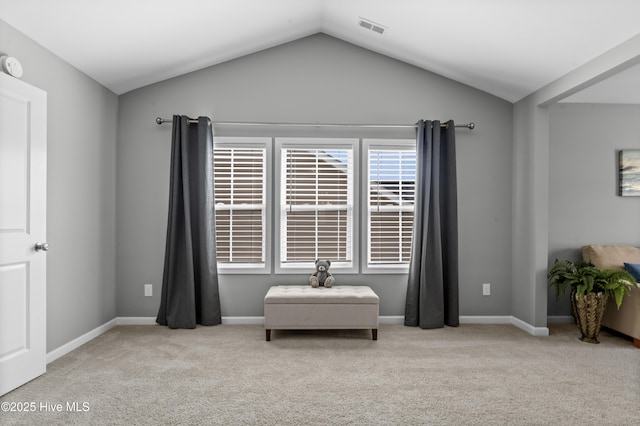 97 Violetear Rdg, Hampstead, NC 28443 - living area with carpet flooring, lofted ceiling, and baseboards