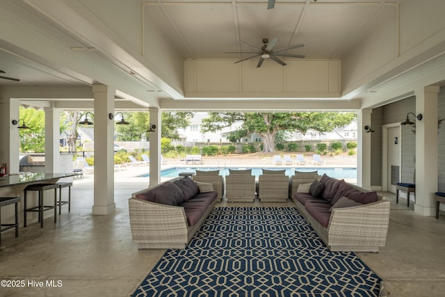 97 Violetear Rdg, Hampstead, NC 28443 - view of patio / terrace with ceiling fan and an outdoor living space