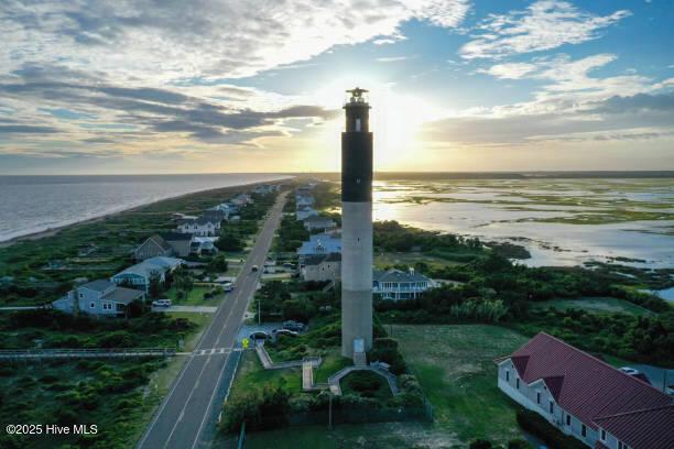 4920 E Beach Dr, Oak Island, NC 28465 - aerial view at dusk of view of water and beach