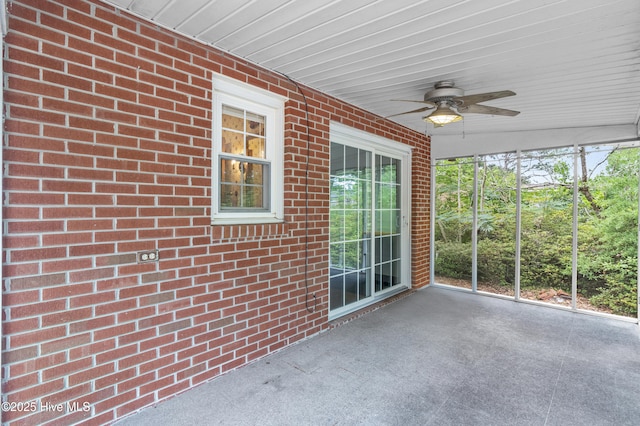 350 Toulon Dr, Wilmington, NC 28405 - unfurnished sunroom featuring a ceiling fan