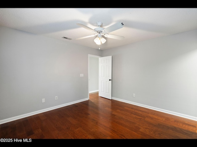 406 Endicott Ct, Wilmington, NC 28411 - empty room featuring ceiling fan, wood finished floors, and baseboards