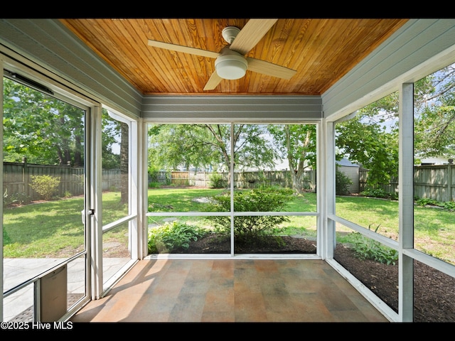 406 Endicott Ct, Wilmington, NC 28411 - unfurnished sunroom with a ceiling fan and plenty of natural light