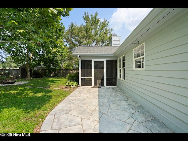 406 Endicott Ct, Wilmington, NC 28411 - view of patio featuring a sunroom