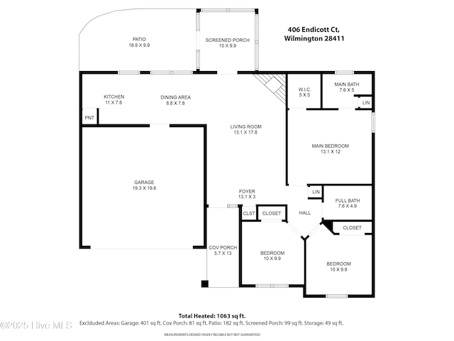 406 Endicott Ct, Wilmington, NC 28411 - property floor plan