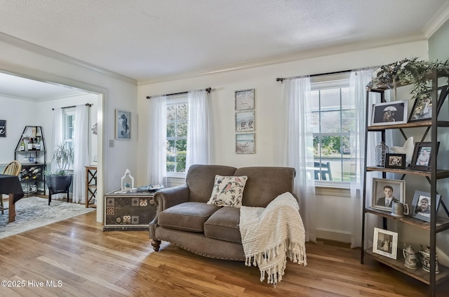 1409 Knollwood Dr NW, Wilson, NC 27896 - sitting room featuring ornamental molding, wood finished floors, and baseboards