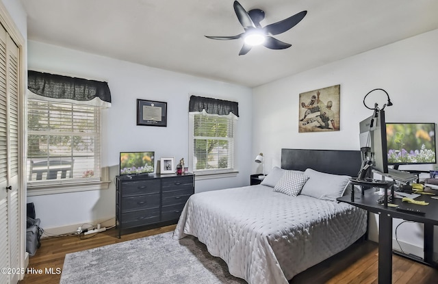 1409 Knollwood Dr NW, Wilson, NC 27896 - bedroom with wood finished floors and a ceiling fan