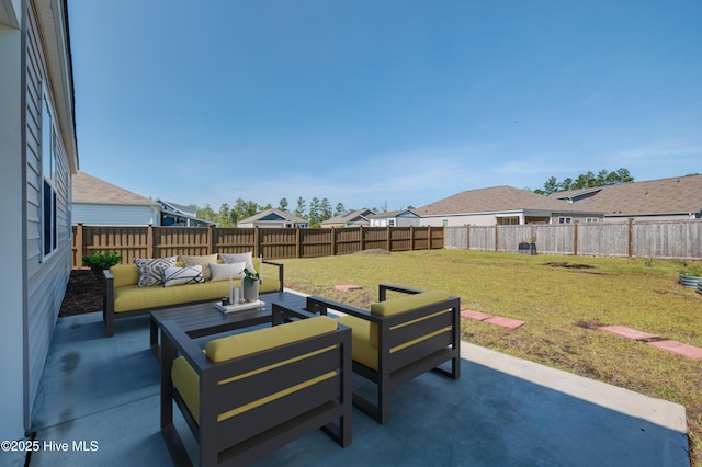 5380 Black Oak Ct, Winnabow, NC 28479 - fenced backyard with outdoor lounge area and a patio