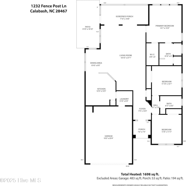 1232 Fence Post Ln, Carolina Shores, NC 28467 - floor plan / room layout