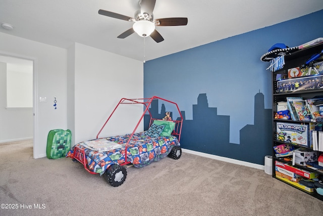122 Mill Run Loop, South Mills, NC 27976 - carpeted bedroom with baseboards and ceiling fan