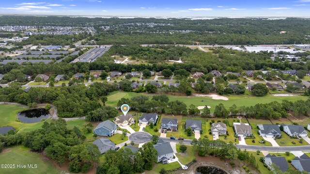 6005 Otter Tail Trl, Wilmington, NC 28412 - aerial view of property's location with nearby suburban area, a nearby body of water, and a golf course