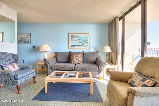 1615 Lake Park Blvd S Unit 307, Carolina Beach, NC 28428 - living area featuring carpet and a textured ceiling