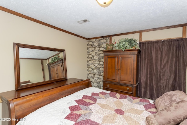 108 Western Trl, Carthage, NC 28327 - bedroom featuring a textured ceiling and ornamental molding