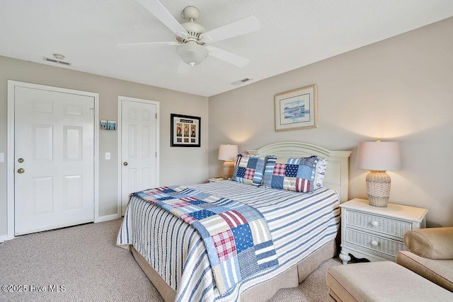 3350 Club Villas Dr # 105, Southport, NC 28461 - bedroom with carpet flooring, baseboards, and ceiling fan