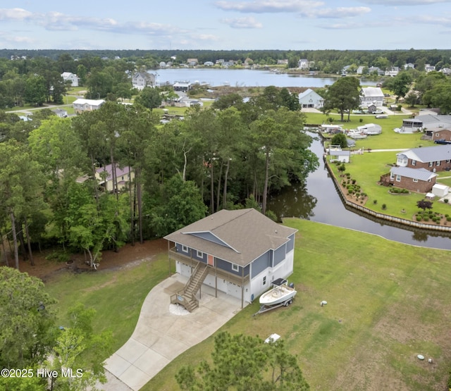 452 Crows Nest Ln, Sneads Ferry, NC 28460 - drone / aerial view of a large body of water and a tree filled landscape