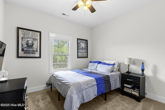 452 Crows Nest Ln, Sneads Ferry, NC 28460 - bedroom featuring carpet flooring, baseboards, and a ceiling fan
