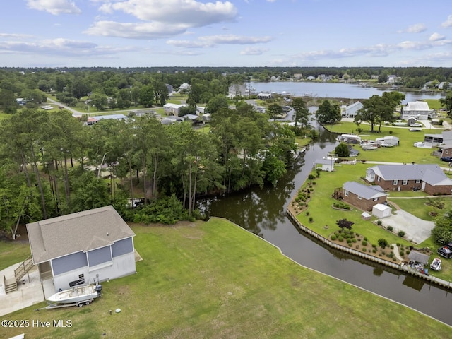 452 Crows Nest Ln, Sneads Ferry, NC 28460 - bird's eye view of a nearby body of water and a tree filled landscape