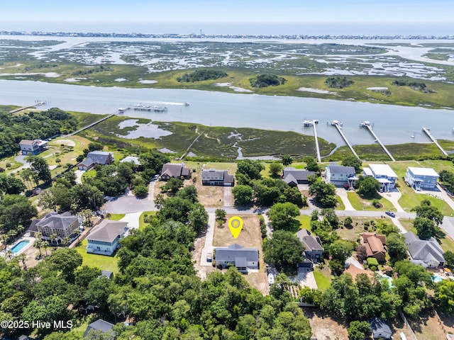 109 Inlet Ct, Hampstead, NC 28443 - aerial perspective of suburban area with a large body of water
