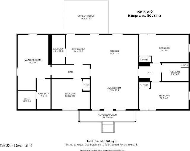 109 Inlet Ct, Hampstead, NC 28443 - property floor plan