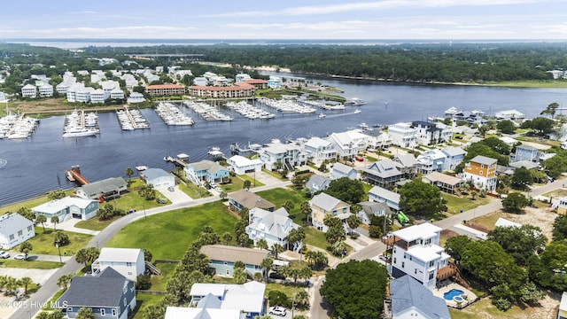 209 Georgia Ave, Carolina Beach, NC 28428 - aerial view of property's location with a marina and a nearby body of water