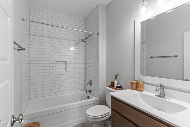 386 Yucca Ln, Wilmington, NC 28412 - bathroom featuring vanity, toilet, and shower / bathtub combination