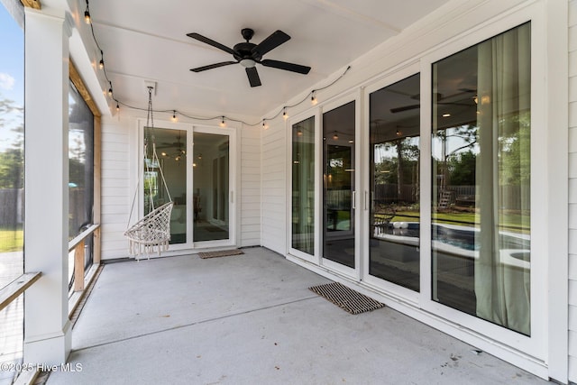 386 Yucca Ln, Wilmington, NC 28412 - unfurnished sunroom featuring ceiling fan