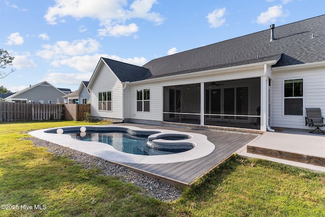 386 Yucca Ln, Wilmington, NC 28412 - back of house with a deck and a sunroom