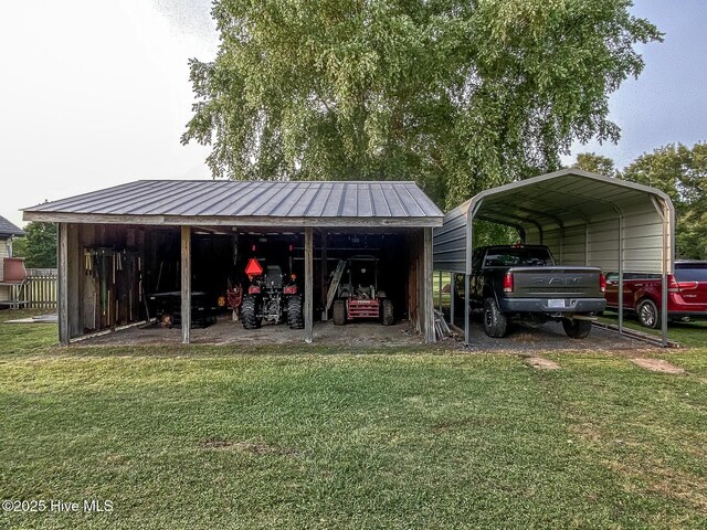 813 Puddin Ridge Rd, Moyock, NC 27958 - view of parking / parking lot featuring a carport
