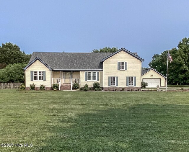 813 Puddin Ridge Rd, Moyock, NC 27958 - view of front of property with a porch, a garage, roof with shingles, and crawl space