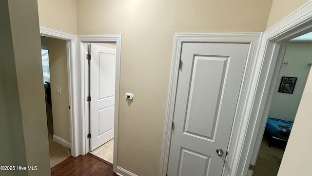 308 E Dolphin Vw, Sneads Ferry, NC 28460 - hall with wood finished floors and baseboards