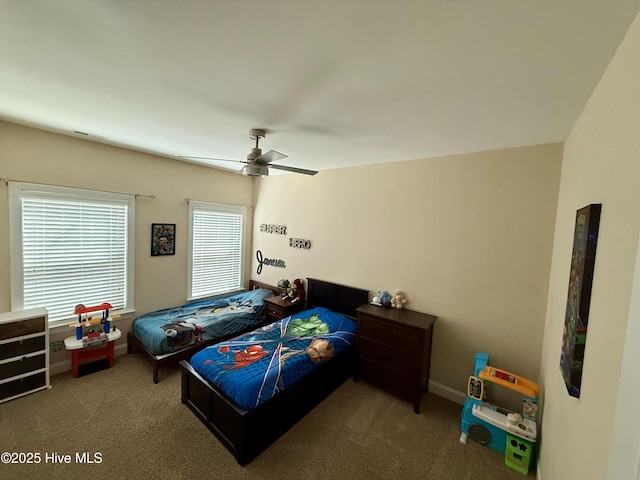 308 E Dolphin Vw, Sneads Ferry, NC 28460 - bedroom with carpet flooring, ceiling fan, and baseboards