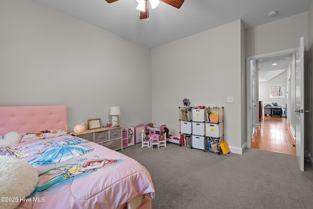 103 Sandspur Ln, West End, NC 27376 - carpeted bedroom featuring ceiling fan and baseboards
