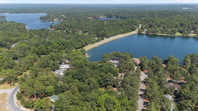 103 Sandspur Ln, West End, NC 27376 - drone / aerial view of a heavily wooded area and a nearby body of water
