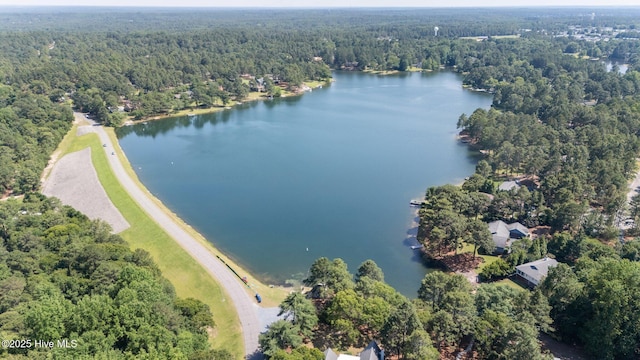 103 Sandspur Ln, West End, NC 27376 - aerial overview of property's location featuring a heavily wooded area and a large body of water