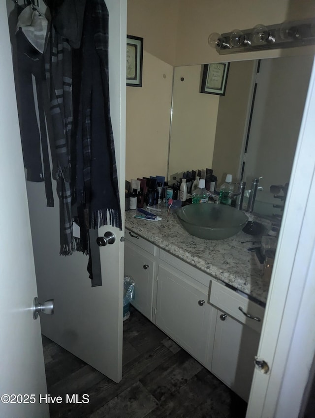 527 Potts Rd, Dudley, NC 28333 - bathroom with vanity and wood finished floors