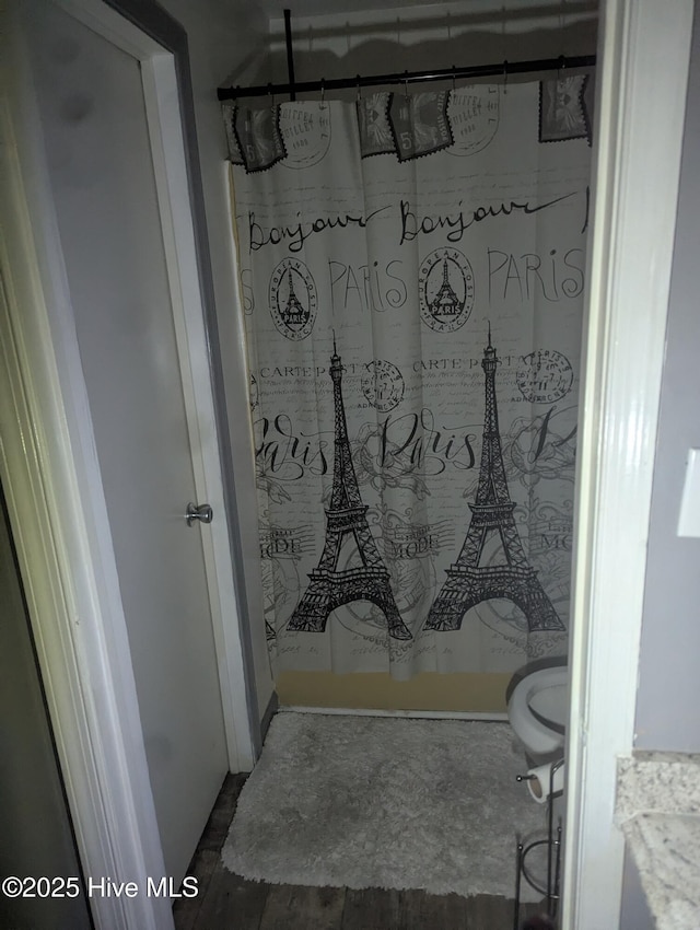 527 Potts Rd, Dudley, NC 28333 - bathroom featuring toilet and wood finished floors