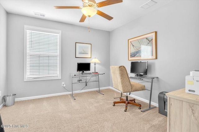 1233 Lt Congleton Rd, Wilmington, NC 28409 - carpeted office space with baseboards and ceiling fan