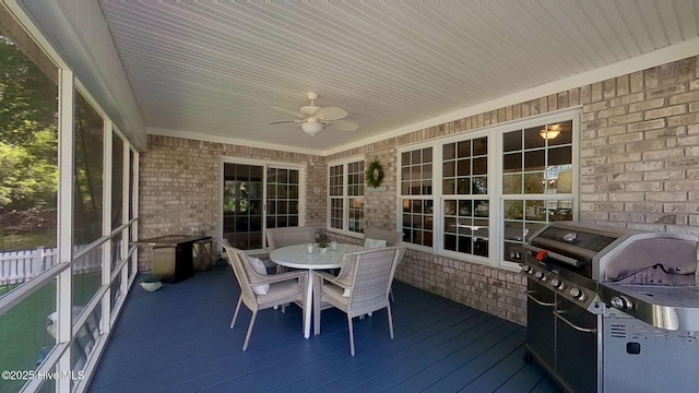 2019 Royal Pines Dr, New Bern, NC 28560 - sunroom / solarium featuring ceiling fan and outdoor dining space