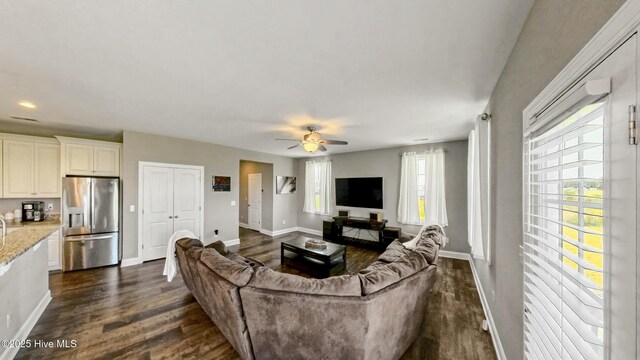 284 Old Swamp Rd, South Mills, NC 27976 - dining area featuring a chandelier, dark wood finished floors, baseboards, and recessed lighting