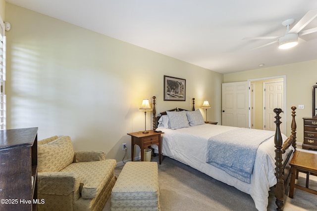 3863 Daphine Ct, Wilmington, NC 28409 - bedroom with carpet flooring, a ceiling fan, and baseboards