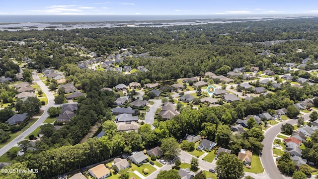 3863 Daphine Ct, Wilmington, NC 28409 - aerial view of residential area with a heavily wooded area and a nearby body of water
